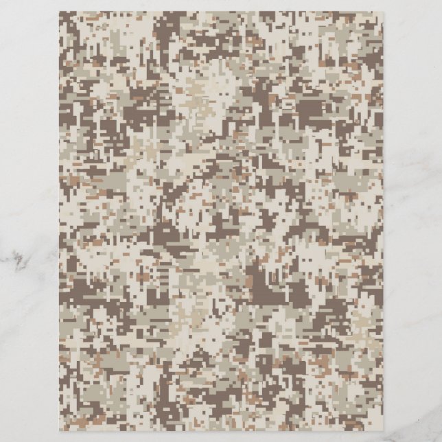 Desert Style Digital Camouflage Beige Decor Flyer (Front)