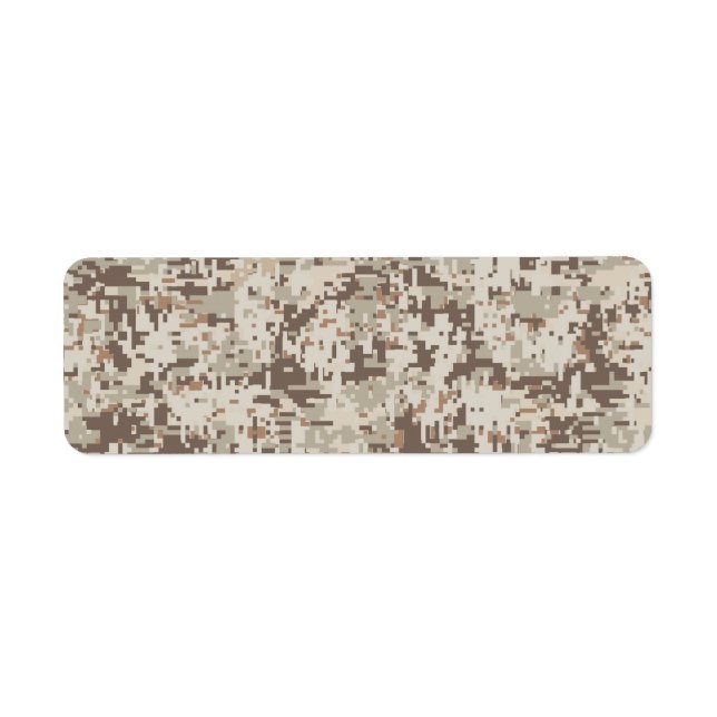 Desert Style Digital Camouflage Beige Decor Label (Front)