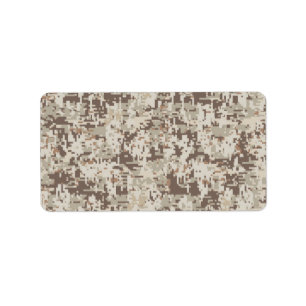 Desert Style Digital Camouflage Beige Decor Label