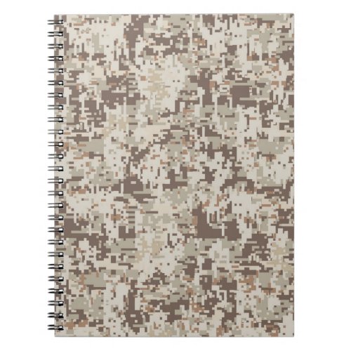 Desert Style Digital Camouflage Beige Decor Notebook