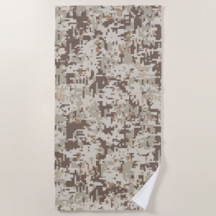 Desert Style Digital Camouflage Decor on a Beach Towel