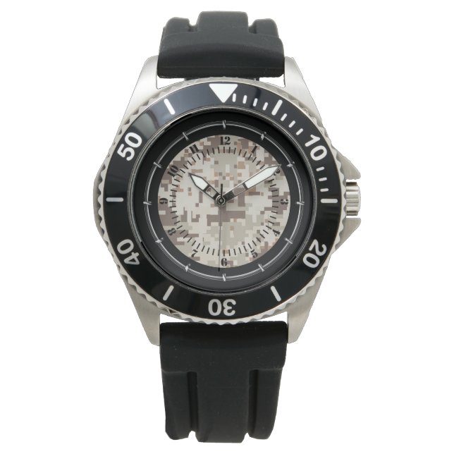 Desert Style Digital Camouflage Designer Watch (Front)