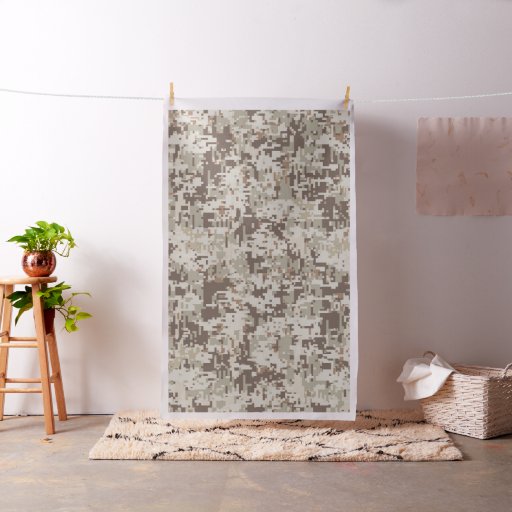 Desert Style Digital Camouflage Pixels Decor Fabric