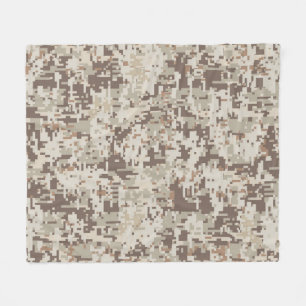 Desert Style Digital Camouflage Pixels Decor Fleece Blanket