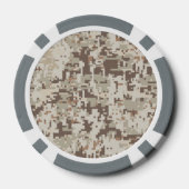 Desert Style Digital Camouflage Pixels Decor Poker Chips (Back)