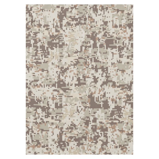 Desert Style Digital Camouflage Pixels Decor Tablecloth (Front)