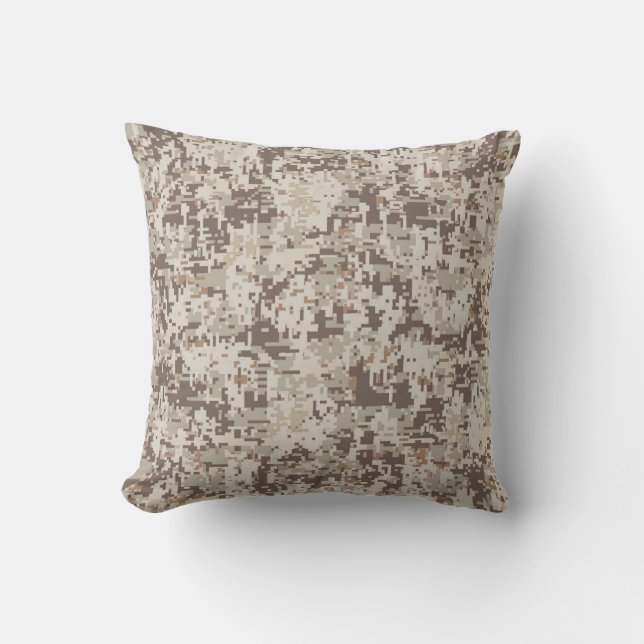 Desert Style Digital Camouflage Pixels Decor Throw Pillow (Front)