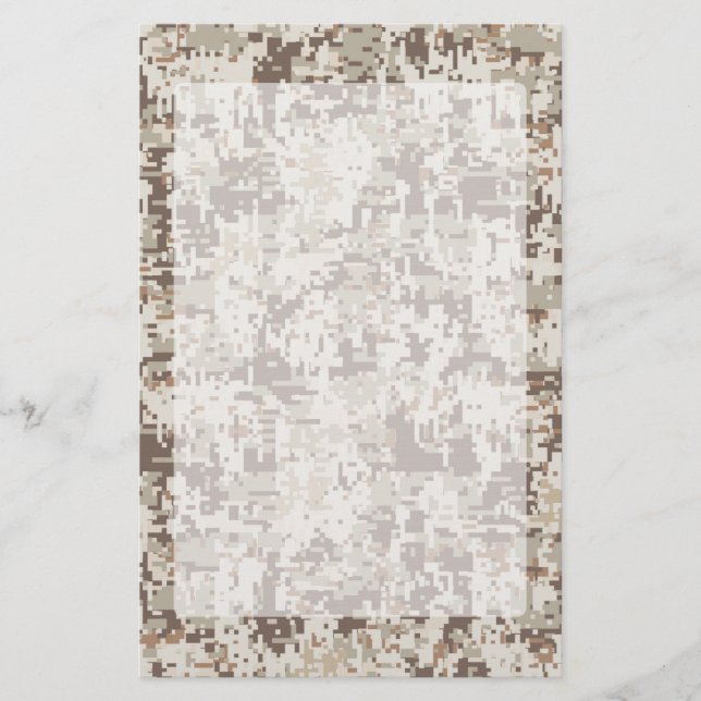 Desert Style Digital Camouflage Stationery (Front)