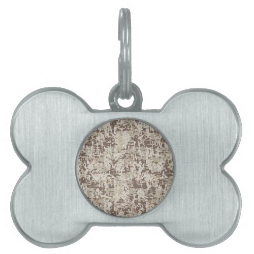 Desert Style Digital pixel beige Camouflage Pet ID Tag