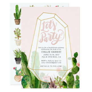 Desert Succulent Bachelorette or Party Invitation