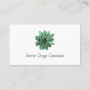 Desert Succulent Boho Botanical QR code Business Card
