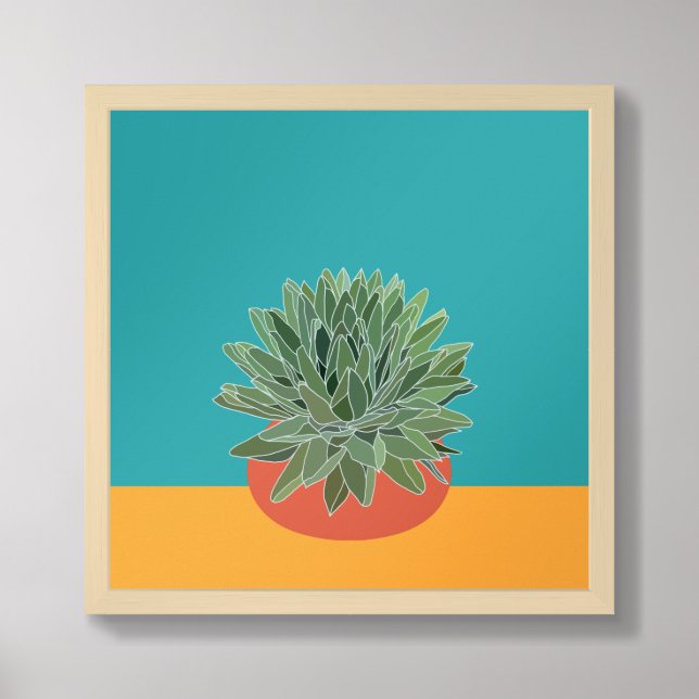 Desert Succulent in Pot Framed Art (Framed Front)