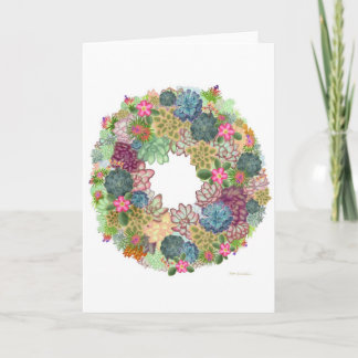 Desert Succulent Wreath Card