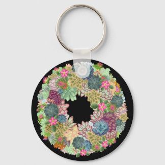 Desert Succulent Wreath Keychain