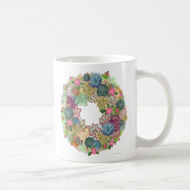 Desert Succulent Wreath Mug (Right)