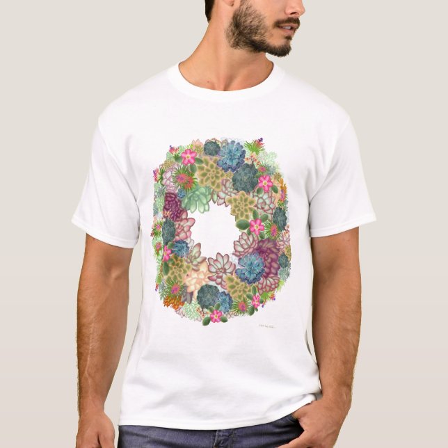 Desert Succulent Wreath T-Shirt (Front)