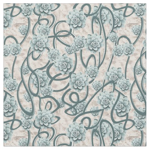 Desert Succulents for a Modern Wallpaper Pattern Fabric