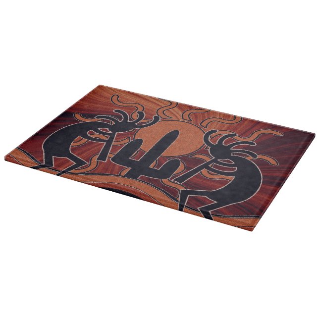 Desert Sun Cactus Kokopelli Southwest Cutting Board (Corner)