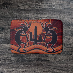 Desert Sun Cactus Southwest Design Kokopelli Bathroom Mat