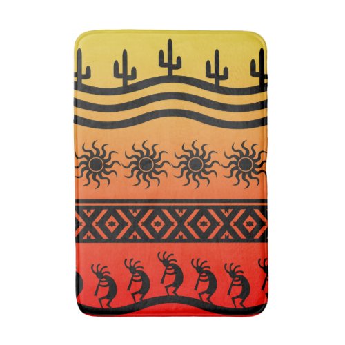 Desert Sun Cactus Southwest Design Kokopelli Bathroom Mat