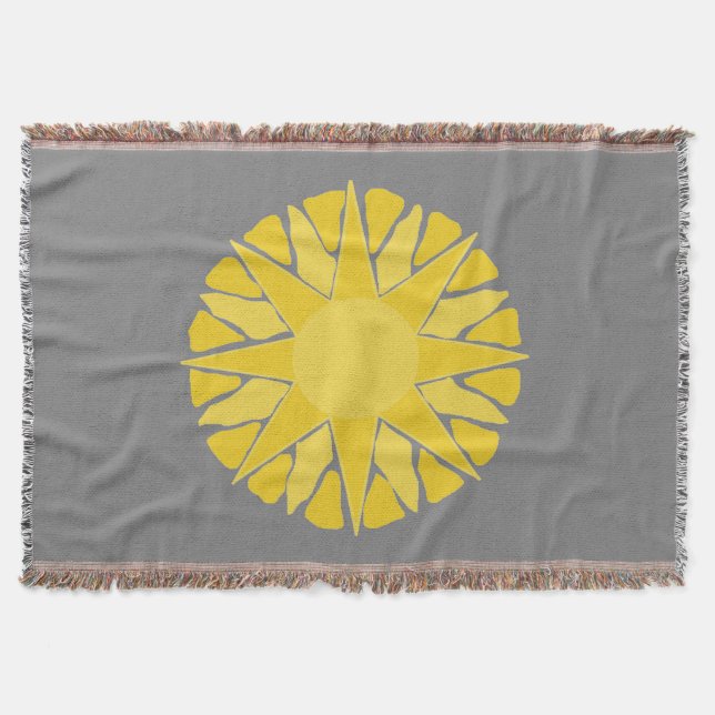 Desert Sun! grey Throw Blanket (Front)