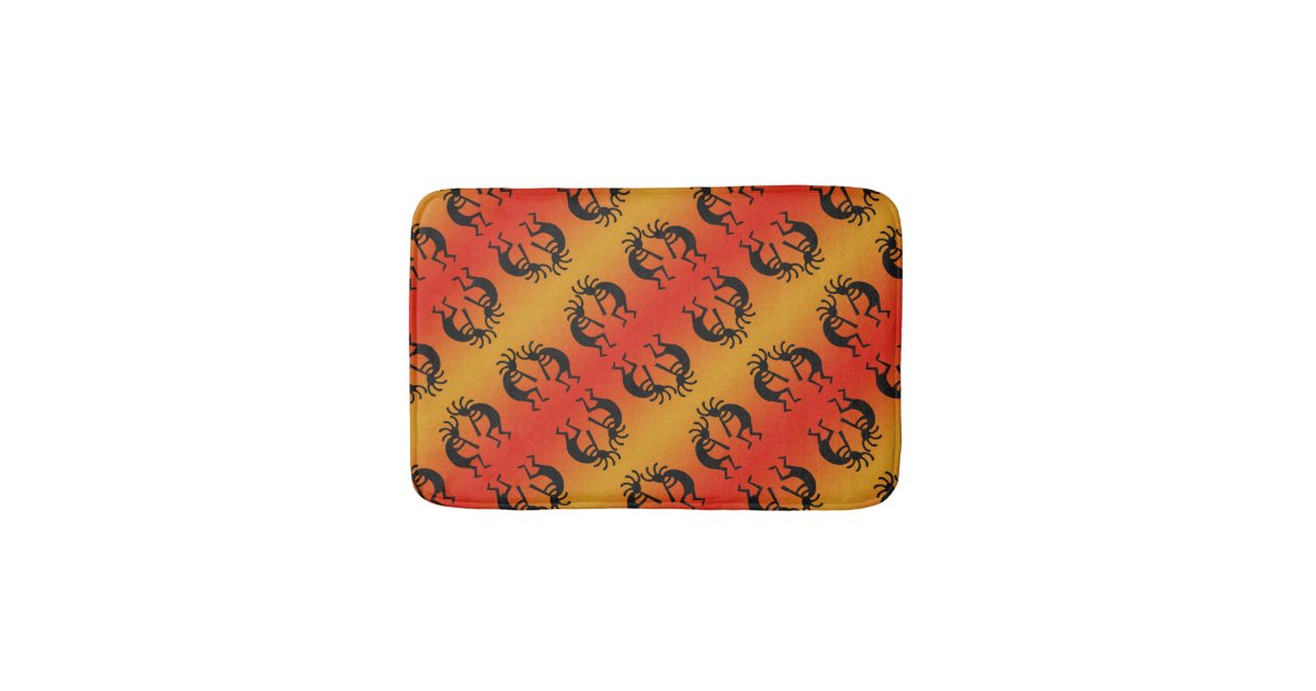 Desert Sun Southwest Design Kokopelli Pattern Bath Mat Zazzle