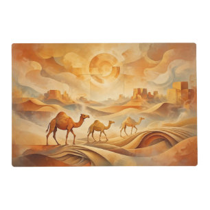 Desert Sunrise Camels Shifting Sands Placemat