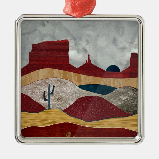 Desert Sunrise Metal Ornament (Front)
