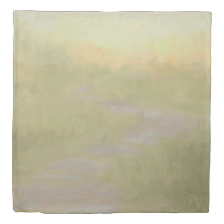 Desert Sunrise Morning Sagebrush Trail Abstract Duvet Cover