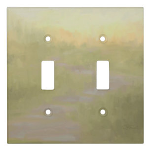 Desert Sunrise Morning Sagebrush Trail Abstract Light Switch Cover