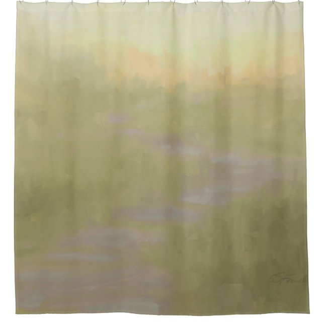Desert Sunrise Morning Sagebrush Trail Abstract Shower Curtain (Front)