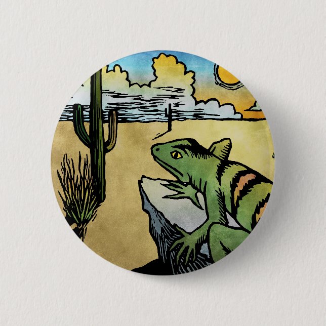 Desert Sunrise Pinback Button (Front)