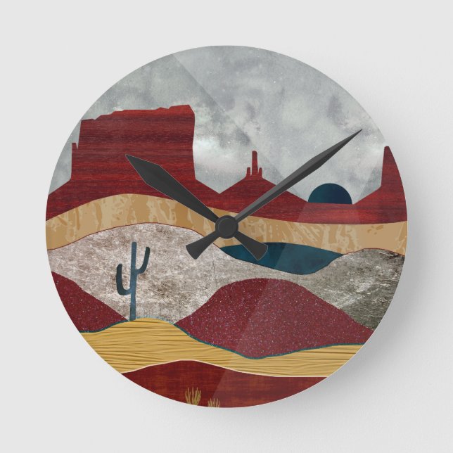 Desert Sunrise Round Clock (Front)