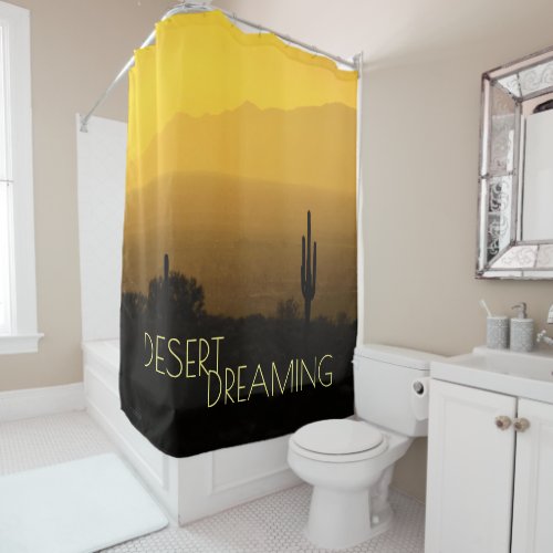 Desert Sunset Amber Yellow Arizona USA Shower Curtain