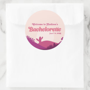 Desert Sunset Bachelorette Classic Round Sticker