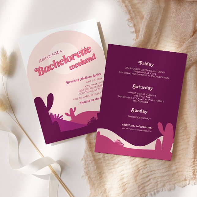 Desert Sunset Bachelorette Weekend Invitation (Creator Uploaded)