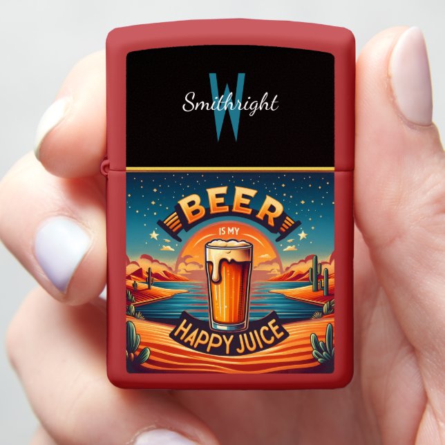 Desert Sunset Beer Zippo Lighter (In Hand)