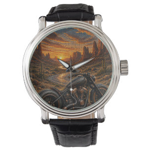 Desert Sunset Bobber Mosaic Art Watch