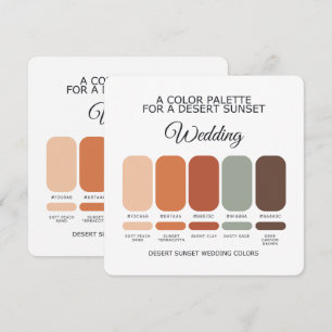 Desert Sunset Boho Wedding Color Palette Card