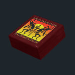 Desert Sunset Cactus Tribal  Southwest Kokopelli Jewelry Box<br><div class="desc">Southwest Kokopelli design ceramic tile keepsake box. For more southwest ceramic tiles boxes and more Kokopelli home decor visit the rest of this shop!</div>