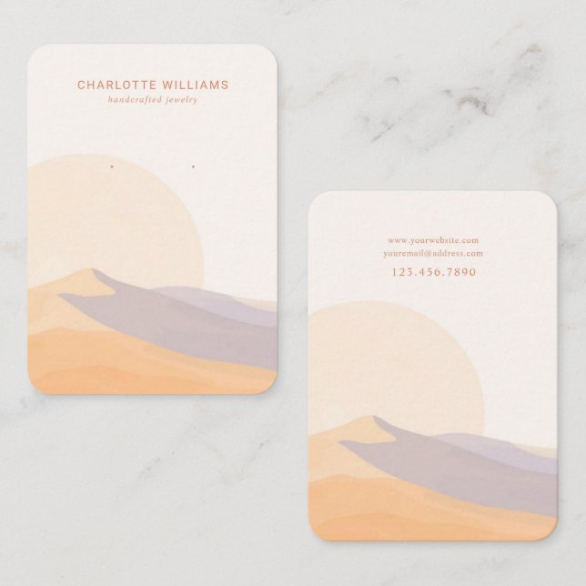 Desert Sunset Custom Jewelry Display Card (Front/Back)
