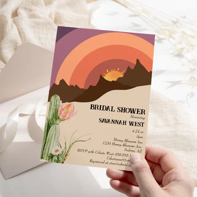 Desert Sunset Destination Bridal Shower Invitation Zazzle