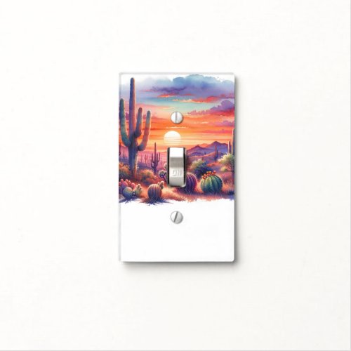 Desert Sunset Glow Watercolor Southwestern  Light Switch Cover