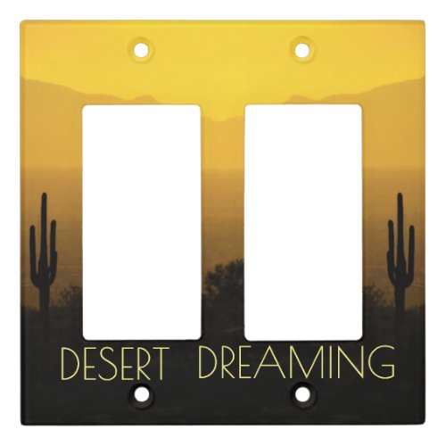 Desert Sunset Golden Yellow Saguaro Cactus Arizona Light Switch Cover