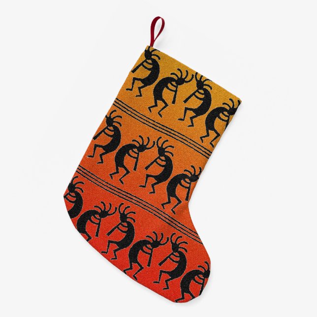 Desert Sunset Kokopelli Southwest Christmas Small Christmas Stocking (Front (Hanging))