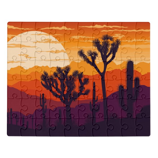 Desert sunset landscape jigsaw puzzle (Puzzle Horizontal)