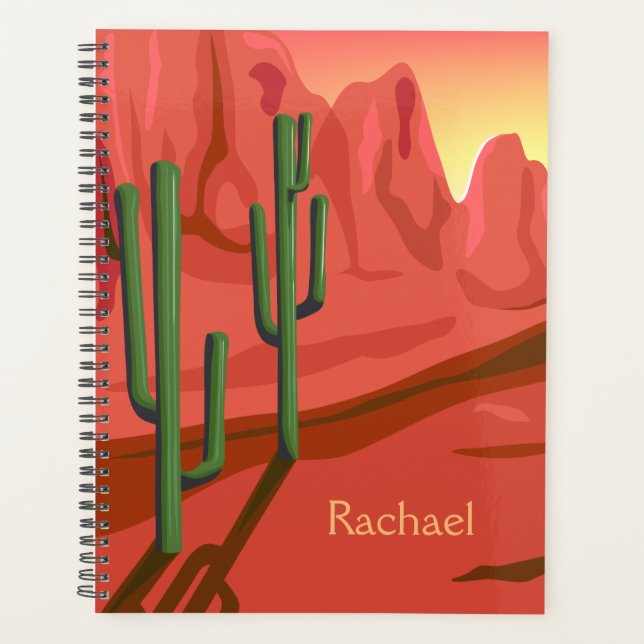 Desert Sunset Landscape Personalized Planner (Front)
