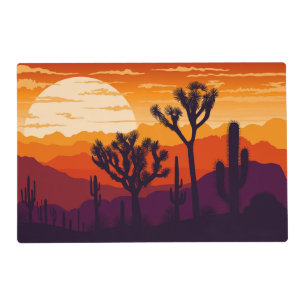 Desert sunset landscape placemat