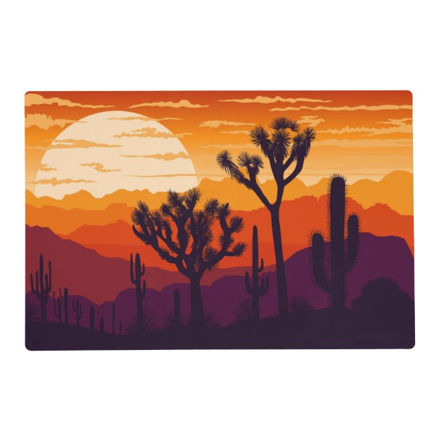 Desert sunset landscape placemat (Front)