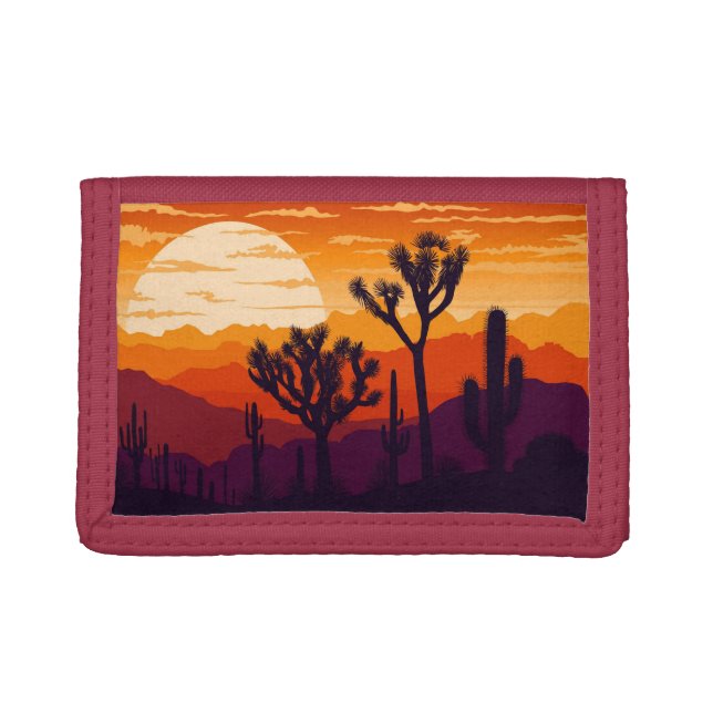 Desert sunset landscape trifold wallet (Front)